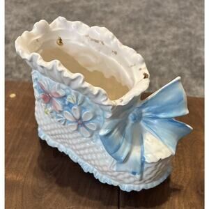 Vintage Napcoware Japan Baby‎ Bootie Shoe Planter-No C-7707-Blue-Pink-White-Cute